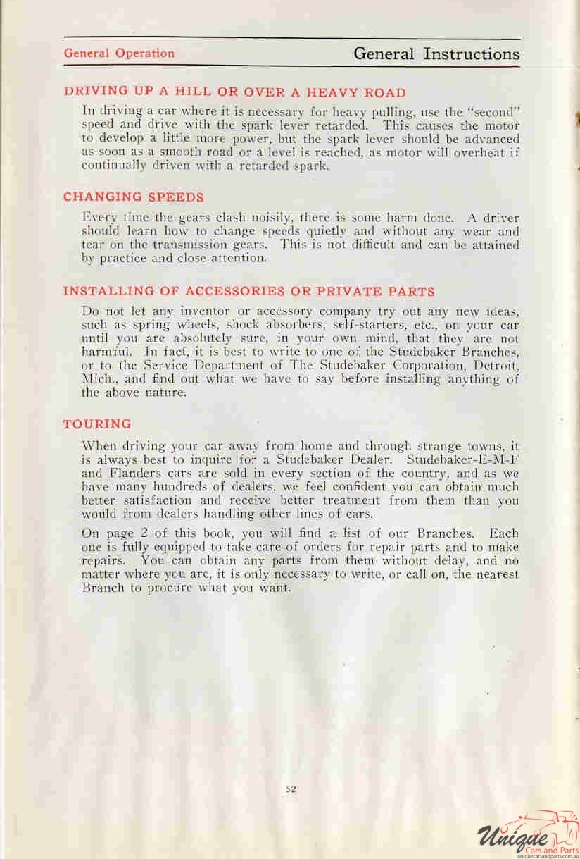 1912 Studebaker E-M-F 30 Operation Manual Page 50